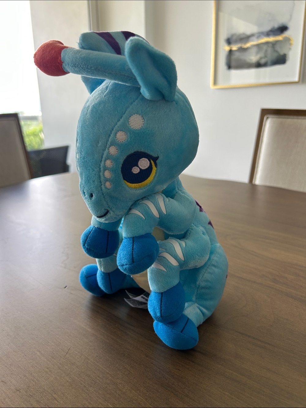 Pandora Blue Plush Caterpillar with Yellow & Purple Accents